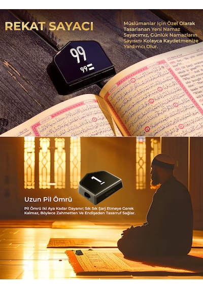Iqibla Smart Salat Counter SC01 - Rekat Sayacı Siyah