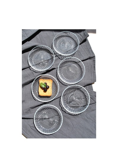 6'lı Cam Kase Mini Kahvaltılık Çerezlik Meze Tabağı 12 Cm İkramlık- Adenya Şeffaf
