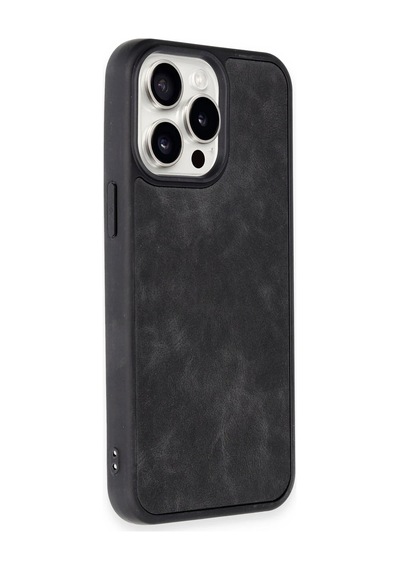 Cosmotex Newface Apple iPhone Uyumlu  14 Pro Max Kılıf Aras Deri Kapak - Siyah