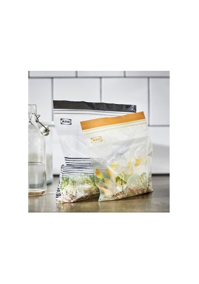 Ikea Istad Kilitlenebilir Buzdolabı Poşeti, Siyah-sarı, 2,5 Lt Ve 1,2 Lt, 50 Adet
