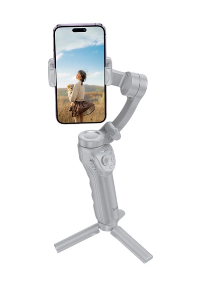 Hoco. K24 360 Derece Otomatik Yüz Takipli Tripodlu Akıllı Selfie Gimbal - Gri