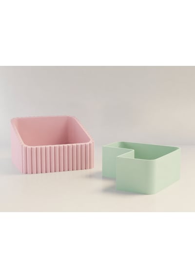 3d Baskı Fıstık Kasesi - Çift Hazneli Kabuk Ayırıcı Sunum Kasesi - Pembe Mint Diğer