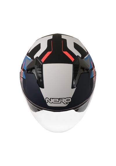 Gp Nero Mks006-mbc5b Şeffaf Vizörlü Motosiklet Yarım Kask Siyah Mavi Gri