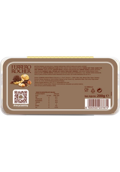 Çikolata 16'lı 200 Gr - 2 Adet