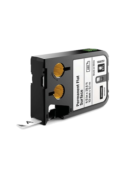 Dymo Xtl Sabit Polyester Düz Yüzey.12MMx 9.1  M Beyaz/Siyah 18687