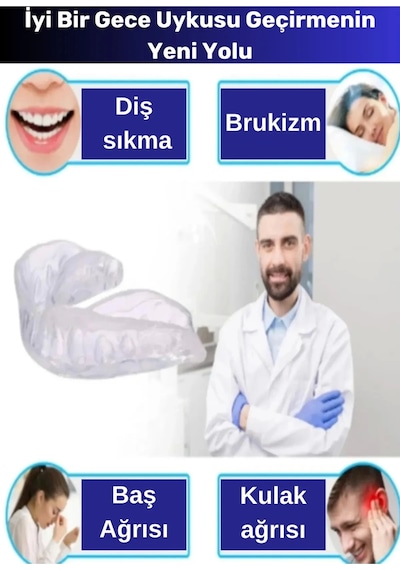 Premium Özel Seri Gece Plağı Çene Diş Sıkma Gıcırdatma Önleyici Koruyucu Diş Aparatı 5 Adet
