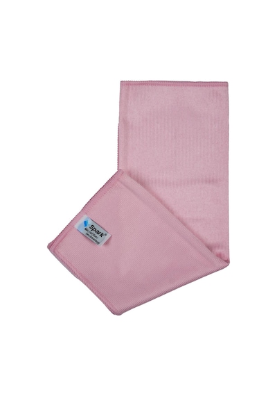 2 Adet Spark Kristal Mikrofiber Cam Silme Bezi Ve Genel Temizlik & Kurulama Bezi 40x40 Cm. Pembe