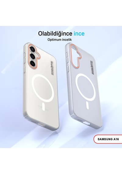 Samsung Galaxy A16 Uyumlu Mat Sert Klein Kılıf Beyaz
