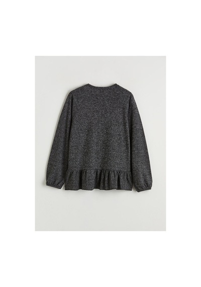 Lc Waikiki Alıta Cıty Farkıyla Lcw Kids Gri Oval Yaka Fiyonk Detaylı Kız Çocuk Tişört Gri - 928163194 Gri