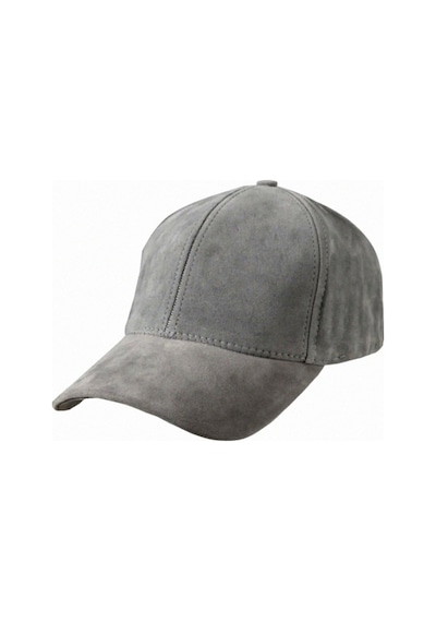 Unisex Vegan Süet Şapka Gri