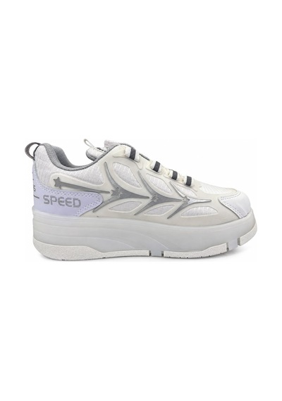 Papucumun Dünyası Işıklı Mekanizma Bağcıklı Unisex Patenli Sneaker Beyaz