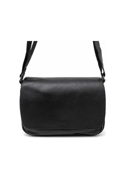 Levano Leather Hakiki Deri Kadın Omuz Çantası Kapaklı Günlük Kullanım Ayarlanabilir Askılı Çapraz Çanta Siyah