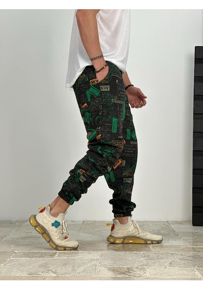 Cocopelli Erkek Mailbox Desenli Jogger Coc2395 Yeşil