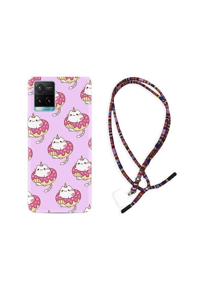 Vivo Y21S Kılıf Rasta Boyun Askılı Unicorn Donut 1417