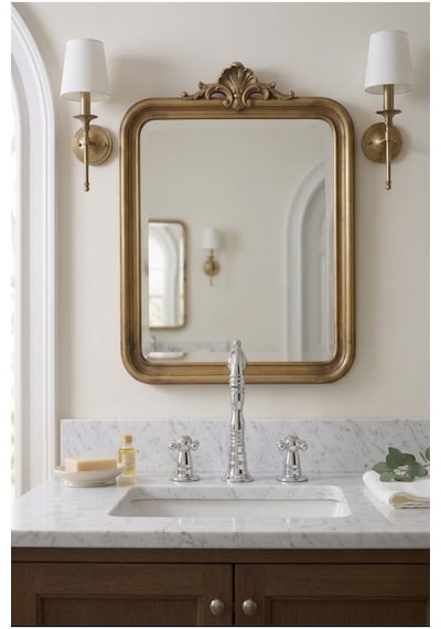 Krom Lüx Rustik Koç 3 Delikli Ankastre Lavabo Bataryası %100
