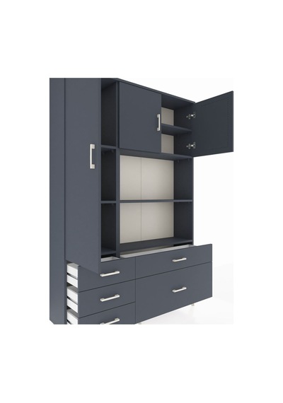 Arges Dolap 7 Raflı 5 Çekmeceli 3 Kapaklı 132x30x195 Antrasit-antrasit/antrasit Antrasıt/antrasıt Arges Dolap 7 Raflı 5 Çekmeceli 3 Kapaklı 132x30x195 Antrasit-antrasit/antrasit Antrasıt/antrasıt