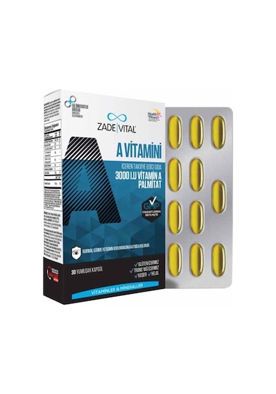 Zade Vital A Vitamini Blister 30 Kapsül
