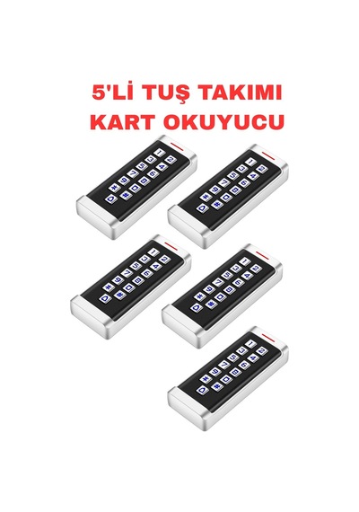 Sr-201 Em-w Proximity Kart Okuyucu Ip68 Şifreli Metal Kasa 2000 Kullanıcı Kapasiteli 125 Khz 5 Adet