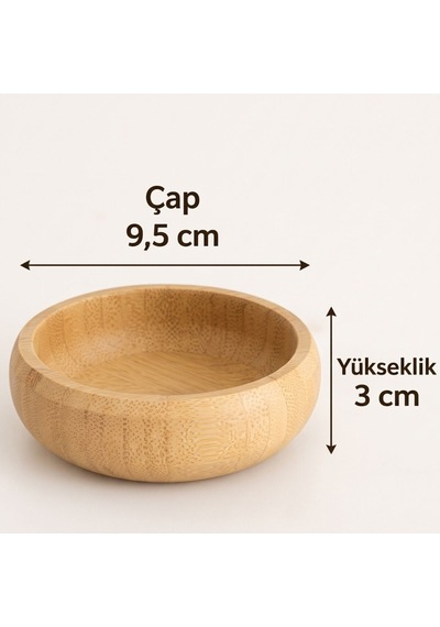 Bambu Çerezlik - Üçlü Set Kahverengi
