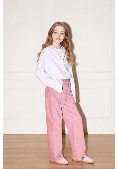 Defacto Straıght Wıde İspanyol Paça Gabardin Pantolon Kız Çocuk G0602a826spbr94 Bordo-br94