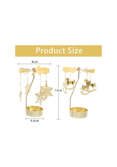 Dekoratif Isı İle Dönen Mumluk Gold Metal Ev Dekoru Atlı Karınca Hediyelik Şık Tasarım Çok Renkli