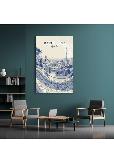 Barcelona İspanya - Cam Tablo - Deg1494 35 X 50 Cm