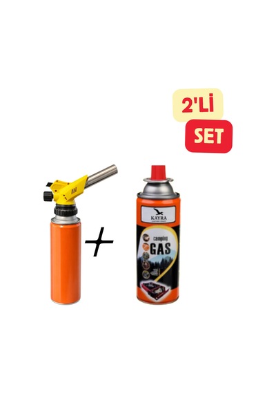 Çakmaklı Pürmüz Dmx4661 - Kamp Piknik Mutfak Tipi Otomatik Ateş Tutuşturucu Pürmüz Başlık + 1 Kartuş Sarı Sarı