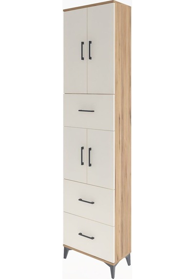 Arges Dolap 5 Raflı 3 Çekmeceli 4 Kapaklı 60x30x243 Çam-aytaşı Atlas Çam