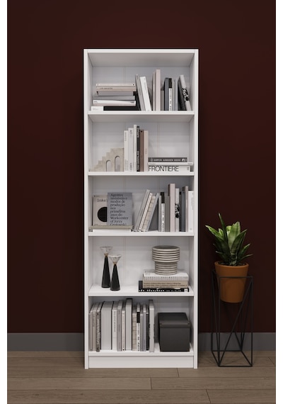 Lüks 5 Raflı Ev Ofis Kitaplık %100 MDF Modern Dekoratif Kütüphane Kitaplık K002