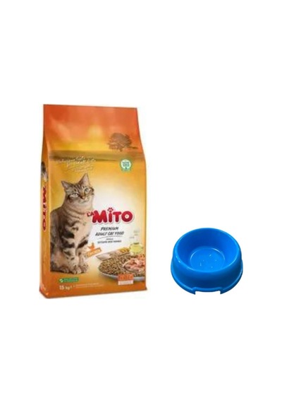 Mito Adult Cat Tavuklu Yetişkin Kedi Maması 1 KG+ Mama Kabı