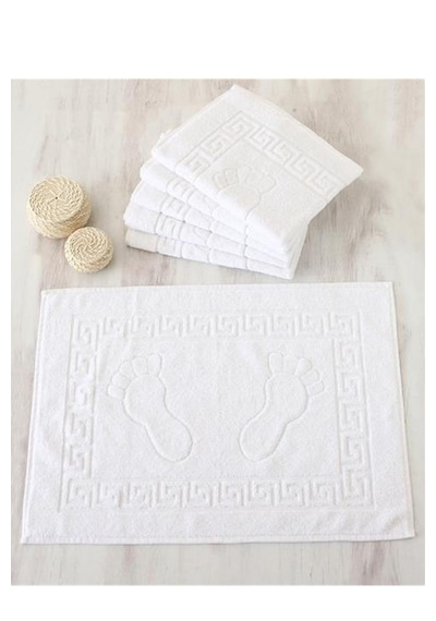 Beyaz Ayak Havlusu 250 Gr 6'lı Set 50x70 Cm Beyaz