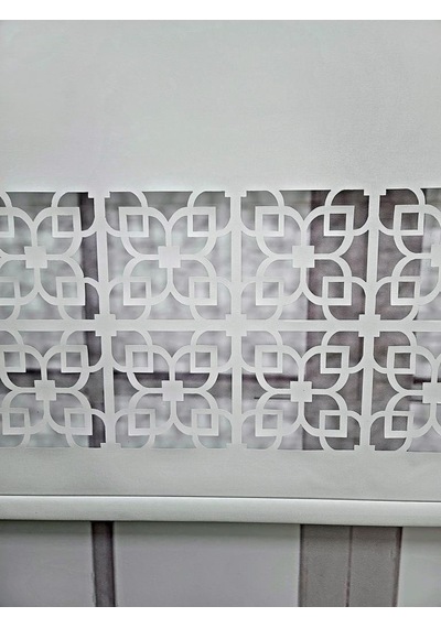 Stor Perde Desenli Lazer Kesim Kalın Kumaşlı Ml105 Beyaz