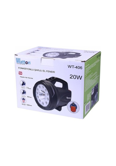 Watton Wt-406 20 Watt Fonksiyonlu Şarjlı El  Feneri