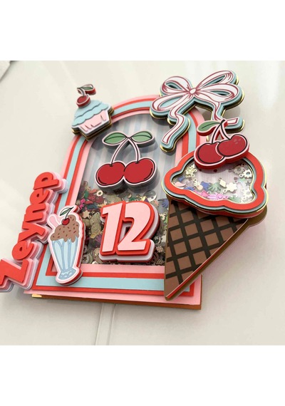 Kiraz Temalı Kız Çocuk Doğum Günü İsme Özel 3d Pasta Parti Doğum Günü Süsü Cake Topper Çocuk