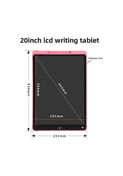 20 Inc Renkli Lcd Grafik Dijital Kalemli Çizim Tableti Yazı Tahta Not Yazma Eğitim Tableti Siyah Diğer