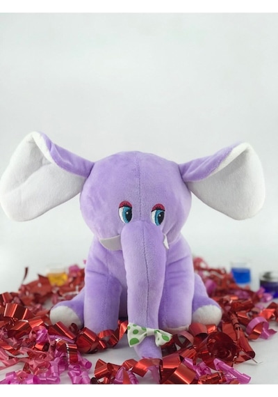 Lila Oyuncak Peluş Fil 25 Cm Lila