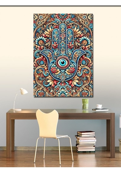Kanvas Tablo Nazar Boncuğu Deseni 100cmx140cm