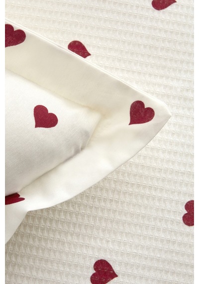 Karaca Home Amour Tek Kişilik Pike Takımı Kırmızı