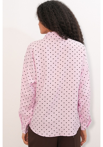 Hiccup Bdart Oversize Puantiyeli Krep Gömlek Toz Pembe