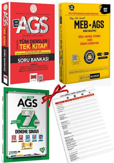 Meb-ags Tüm Dersler Tek Kitap Soru Bankası Pegem Akademi Sözel-sayısal Konu Ve Deneme Seti