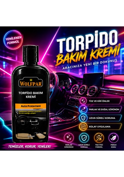 Torpido Bakım Kremi 230 Ml Toz İtici, Parlatıcı Ve Koruyucu Oto İç Trim Bakımı 1