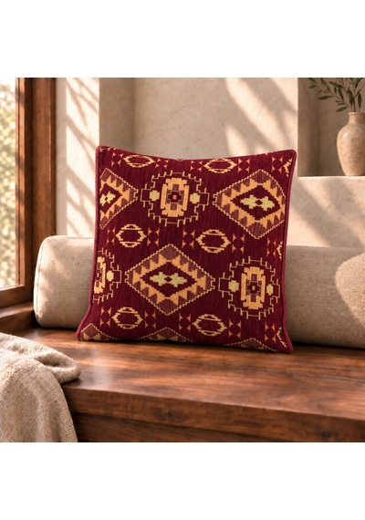 Bk Gift El Yapımı Otantik Türk Kilim Kırlent Yastık 43x45 Cm -7 Bohem Etnik Dekoratif Koltuk Yastığı Çok Renkli