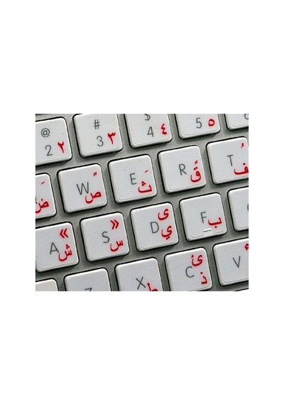 Arapça Klavye Sticker Şeffaf Parlak Harf Etiketi Laptop Ve Pc İçin Kırmızı Harfleri Diğer