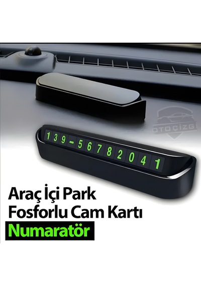 Fosforlu Araç İçi Park Numaratörü Gizlenebilir Telefon Numarası Gösterge Kartı