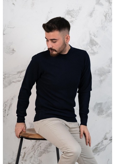 Slimfit Yarım Balıkçı Erkek Triko Spor Kazak