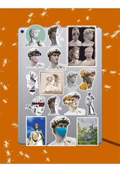 Davut David Heykel Sticker Seti Laptop Ajanda Pc Tablet Telefon Defter Etiket Bullet Journal Diğer