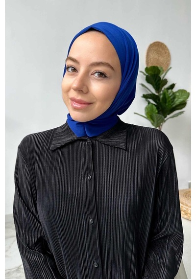 Kahijab Çıtçıtlı Bone - Saks Mavi - Standart Saks