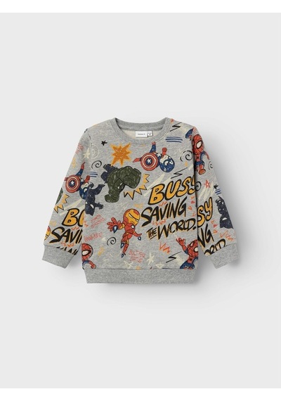 Name It Marvel Gri-melanj Erkek Çocuk Sweatshirt 13221166 001 Gri Melanj