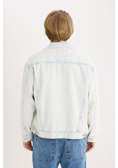 Defacto %100 Pamuk Oversize Geniş Kalıp Jean Ceket E0836ax25spnm63 Mavi-nm63
