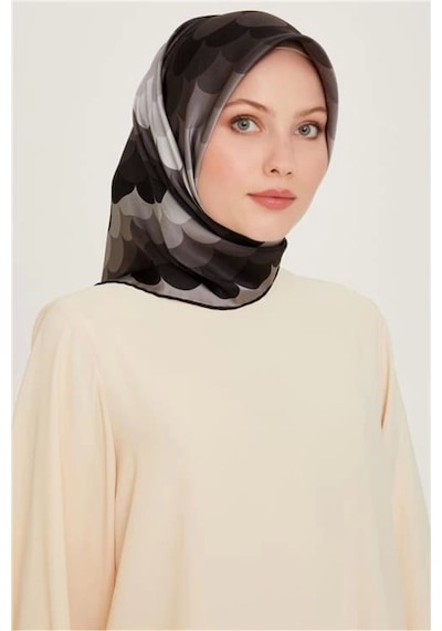 Armine %100 Twill Ipek Desenli Eşarp 9212-81 Çok Renkli